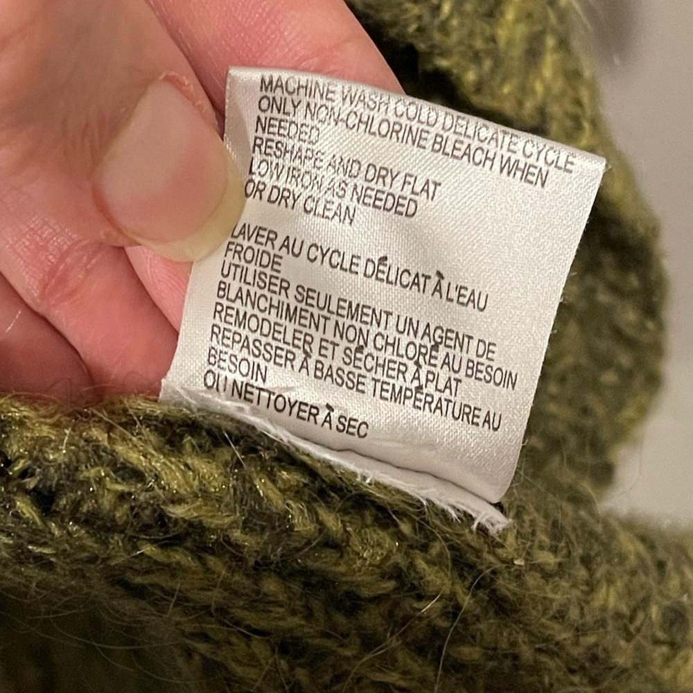 Le Chateau Olive Green Mohair Cardigan Sweater Size S-M - Picture 8 of 11